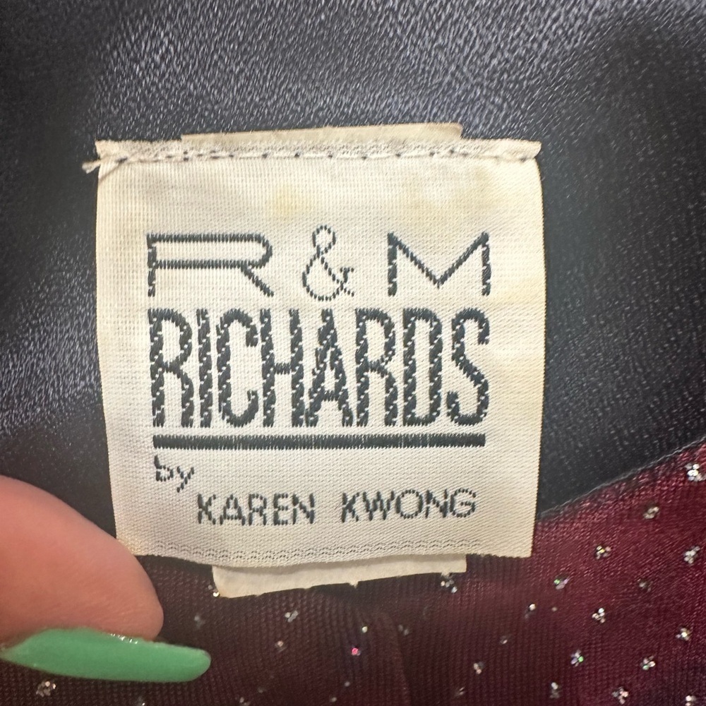 R&M Richards by Karen Kwong 2-Piece Pant Set Size 12 Glitter Top Evening Outfit - Picture 5 of 16